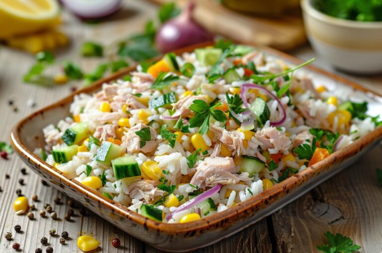 Lekka sałatka z tuńczykiem i ryżem bez majonezu — Sałatki