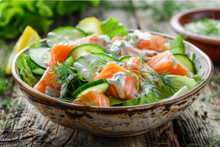 Салат з лососем і крем-сиром — Салати