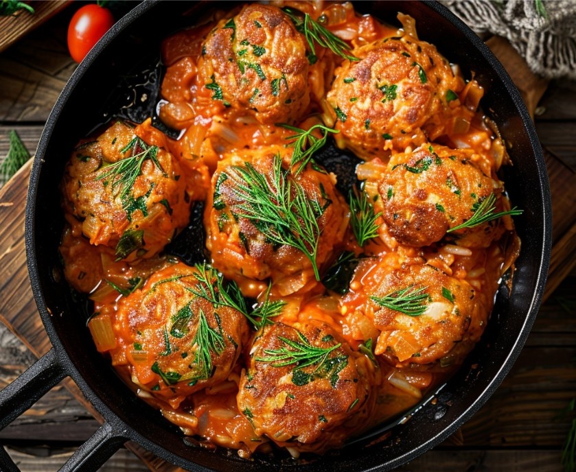 Ліниві голубці з фаршу, рису та дрібно нашаткованої капусти