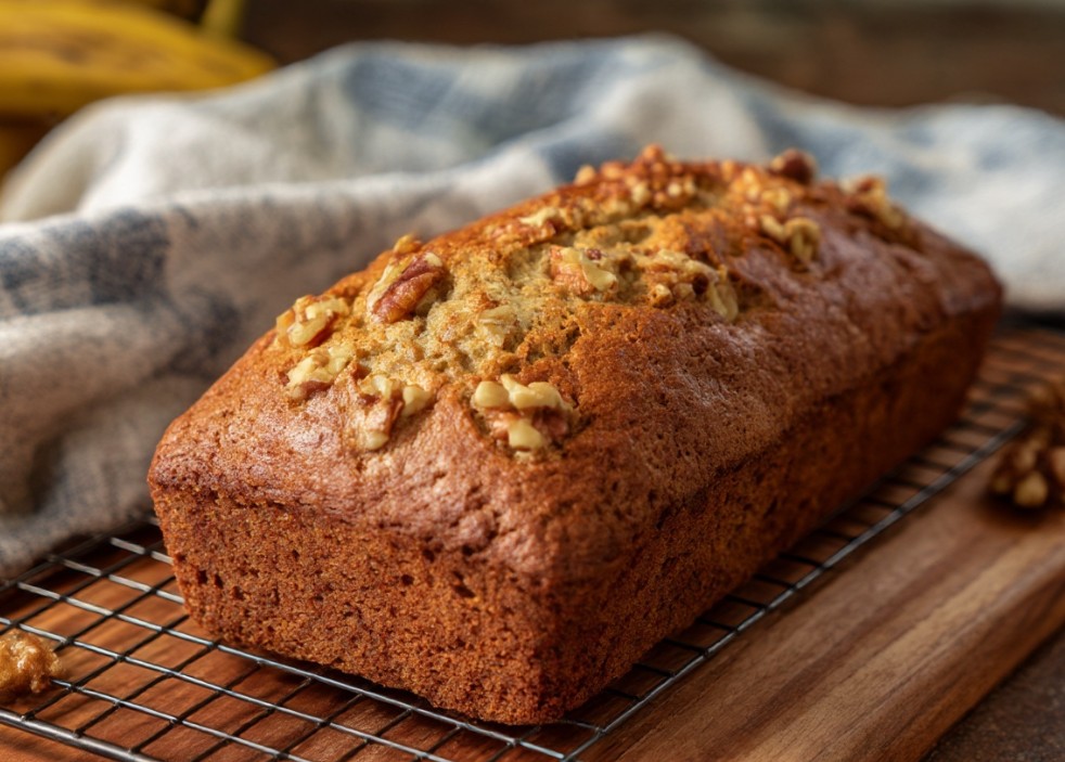 Лінивий банановий хліб з горіхами