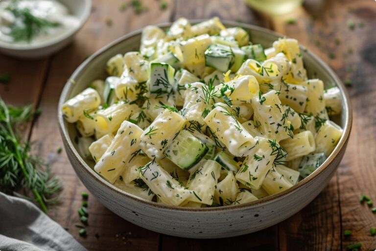 Nudelsalat mit Joghurt und Gurken-Dressing — Salate