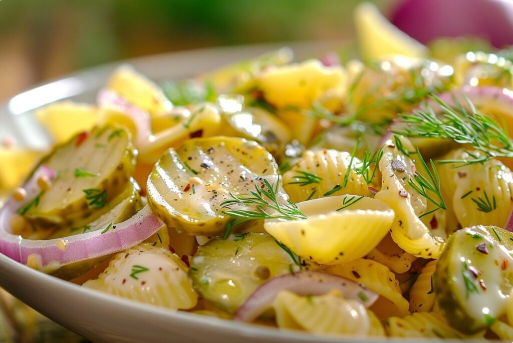 Макаронний салат з кремовою заправкою та огірками