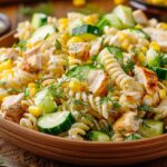 Макаронний салат з куркою та кукурудзою