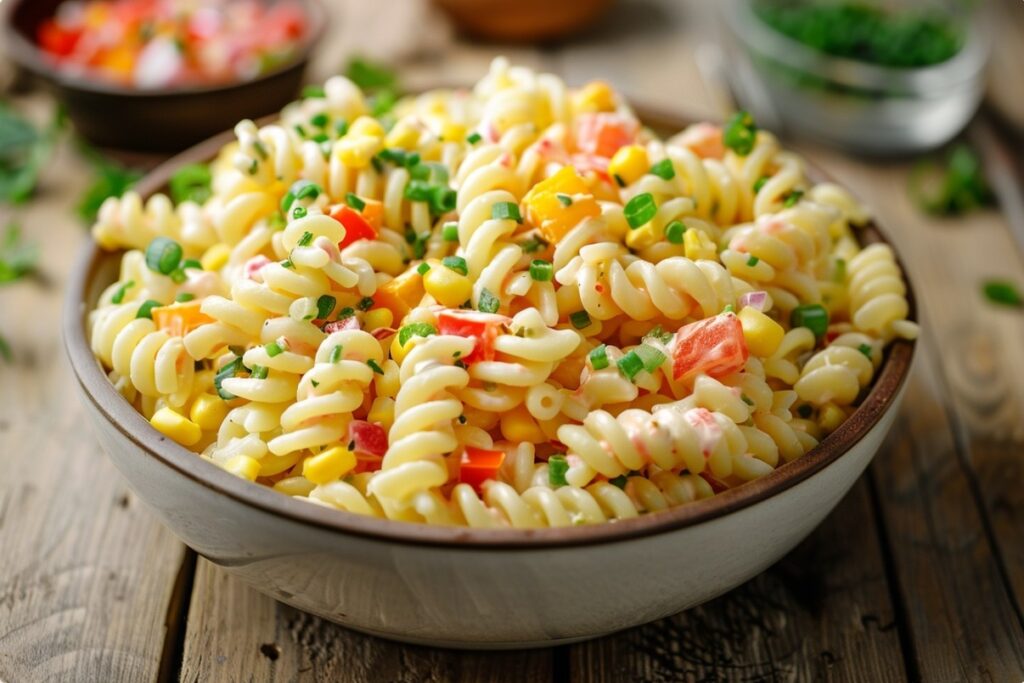 Макаронний салат з перцем та кукурудзою