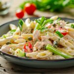 Nudelsalat mit Thunfisch fürs Grillfest – mit Joghurt-Dressing