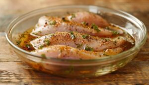 маринування курячого філе в оливковій олії з додаванням спецій