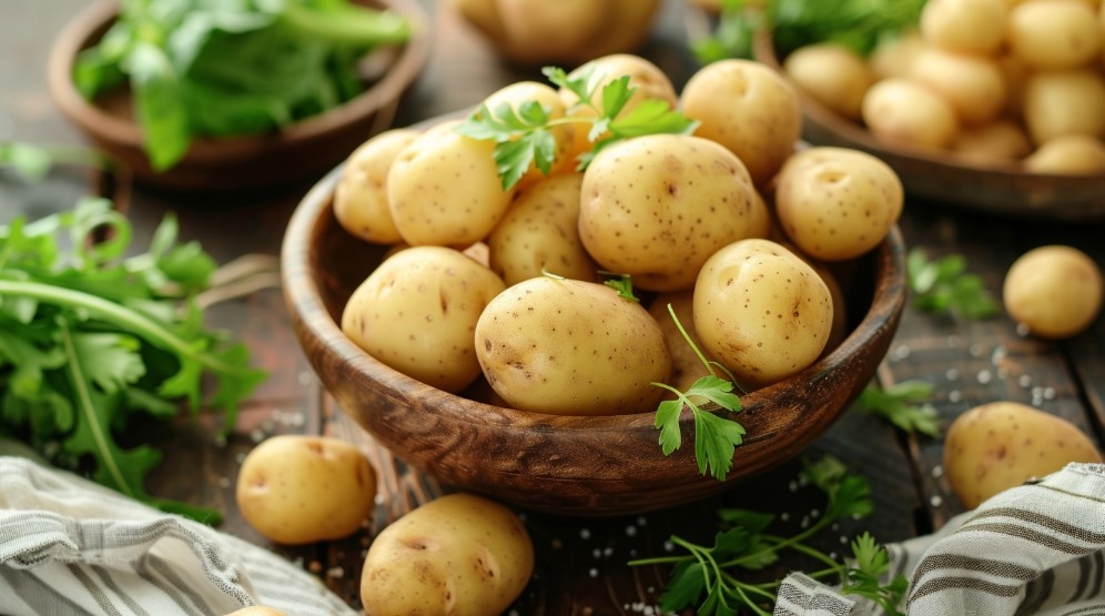 Молода картопля з тонкою шкіркою