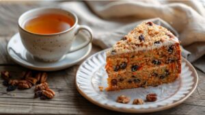 Морквяний пиріг з родзинками та горіхами