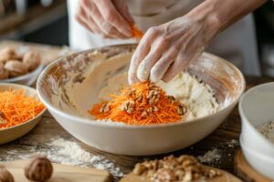 Морквяний пиріг з вівсяного борошна і горіхів