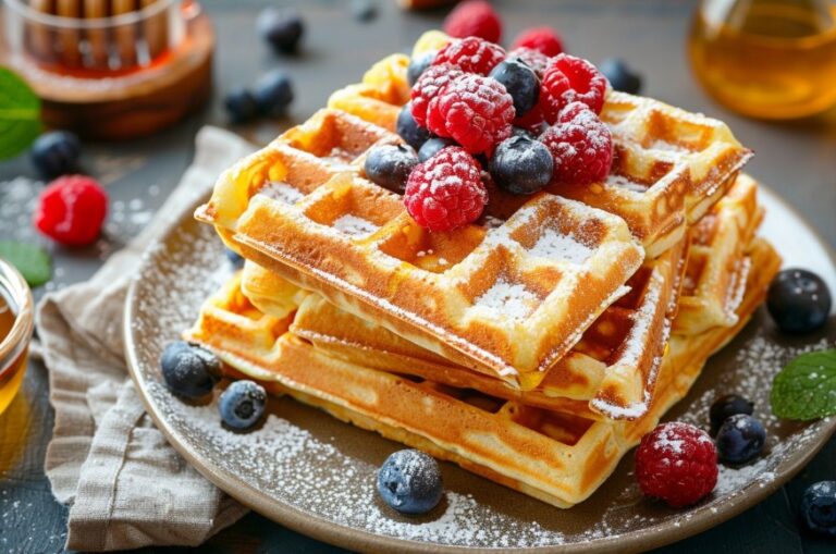 Вафлі на кефірі — м’які та ніжні — Десерт