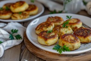 Ніжні солоні сирники з твердим сиром на сковороді