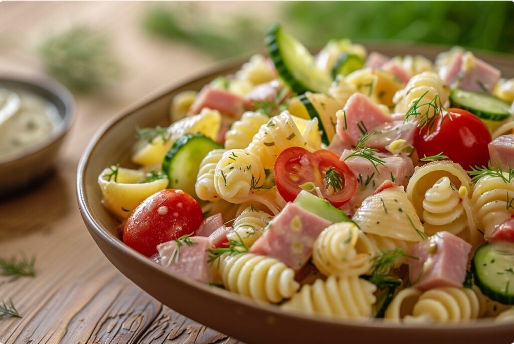 Nudelsalat, який можна приготувати наперед для вечірки