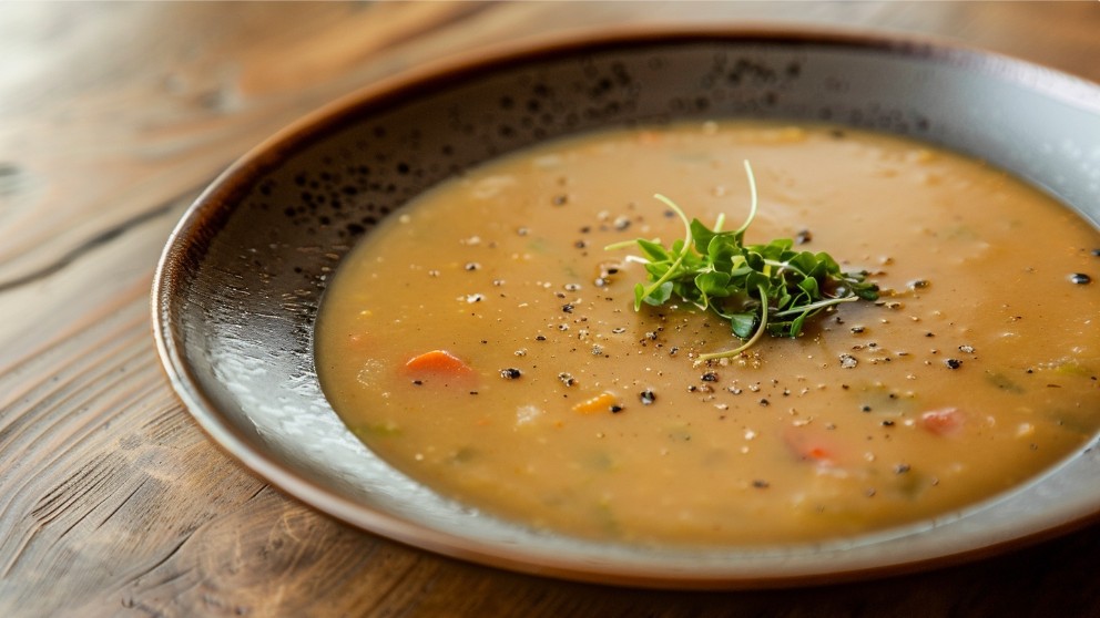 Подача супу у глибокій тарілці з широким бортиком