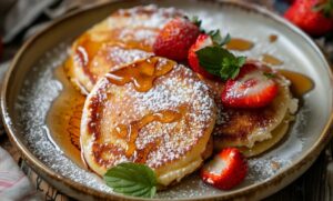 Подавайте сирники на тарілці, прикрасивши свіжими ягодами