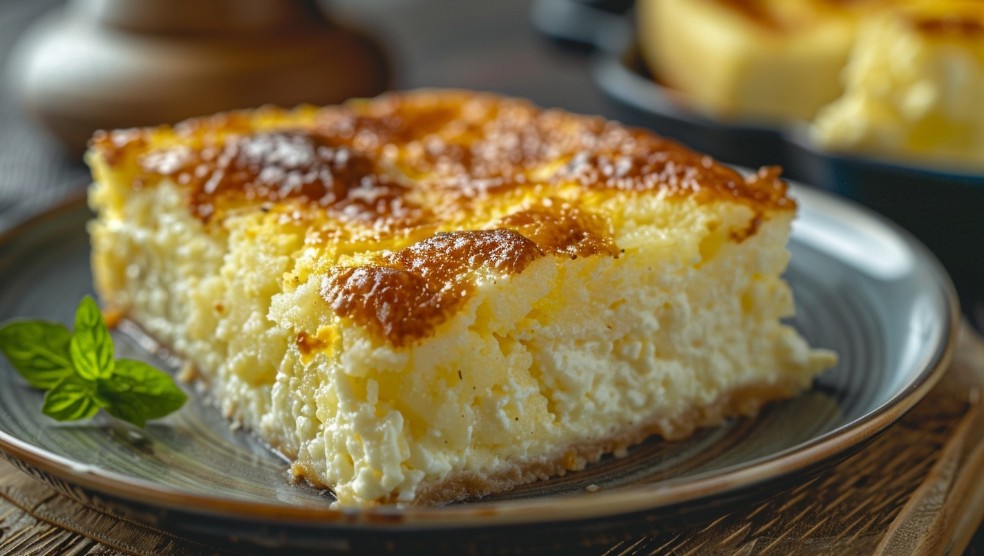 Порція сирної запіканки на тарілці для корисного сніданку