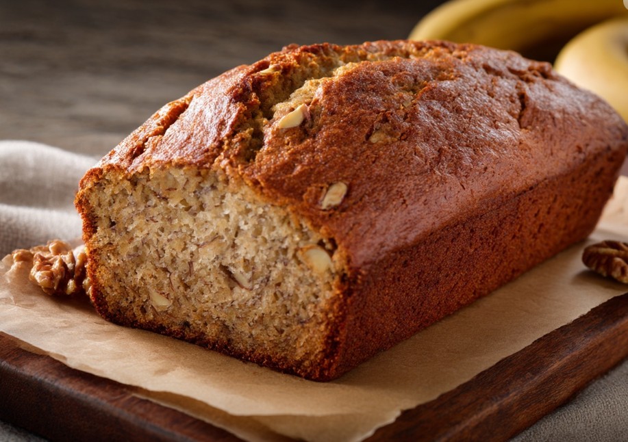 Простий банановий хліб зі стиглих бананів