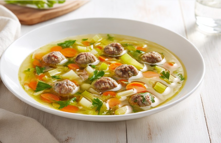 простий суп з фрикадельками