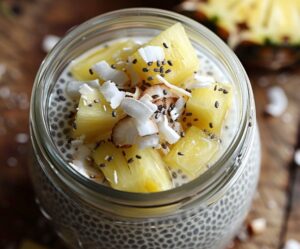 Прикрасьте пудинг ананасом і кокосовою стружкою перед подачею.