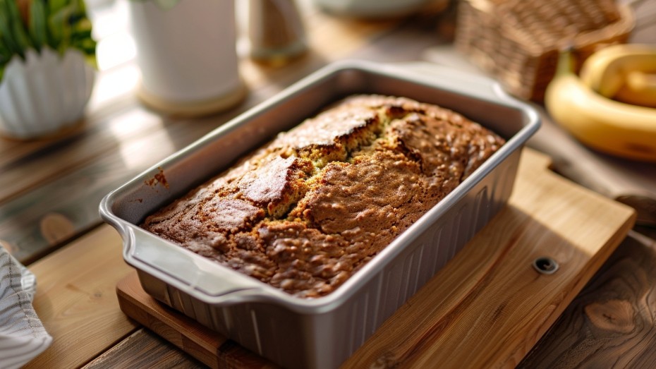 Пухкий банановий хліб у форм