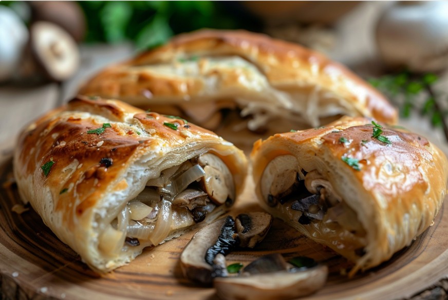 Пиріжки з грибами і цибулею