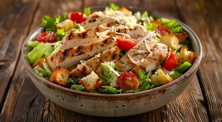 Теплий «Цезар» з куркою гриль — Салати