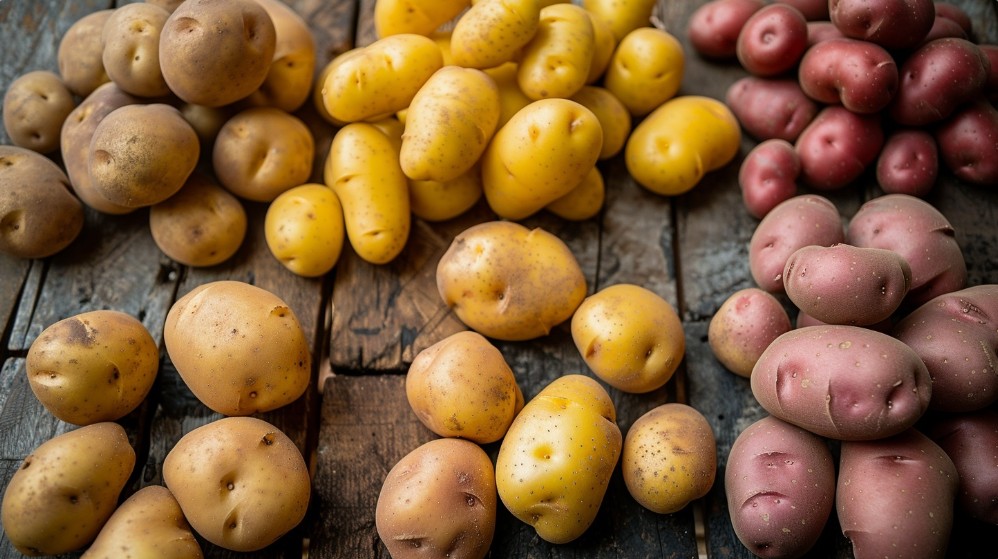 Різні сорти картоплі на столі