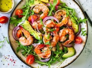 Avocado & Shrimp Salad with Lime Dressing (Ready in 15 Minutes)