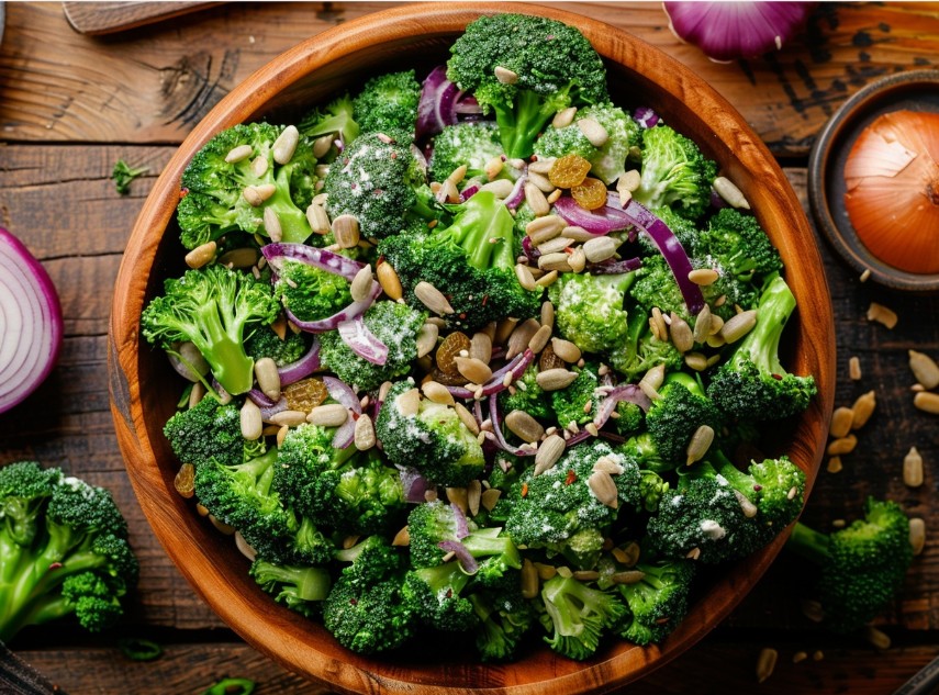 Салат з броколі та легкою йогуртовою заправкою