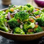 Sałatka z brokułem i rodzynkami – szybki przepis z jogurtowym sosem