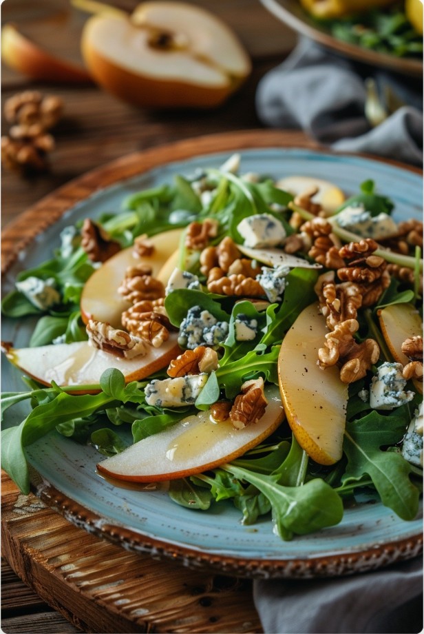 Салат з дорблю та грушею у домашньому стилі