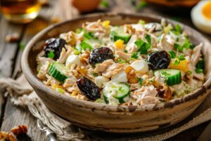Салат з копченою куркою та чорносливом