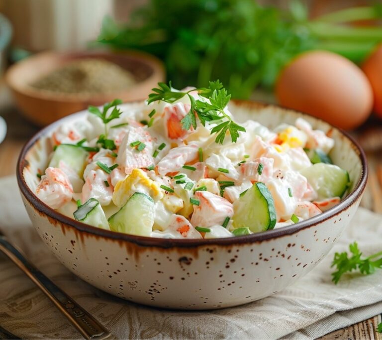 Crab Stick Salad with Cucumber and Egg — Salads