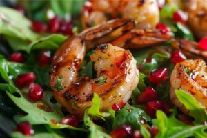 Салат з креветками та гранатом