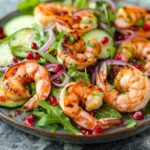 Shrimp and Pomegranate Salad (with Lemon Olive Oil Dressing)