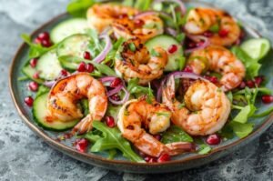 Салат з креветками та гранатом