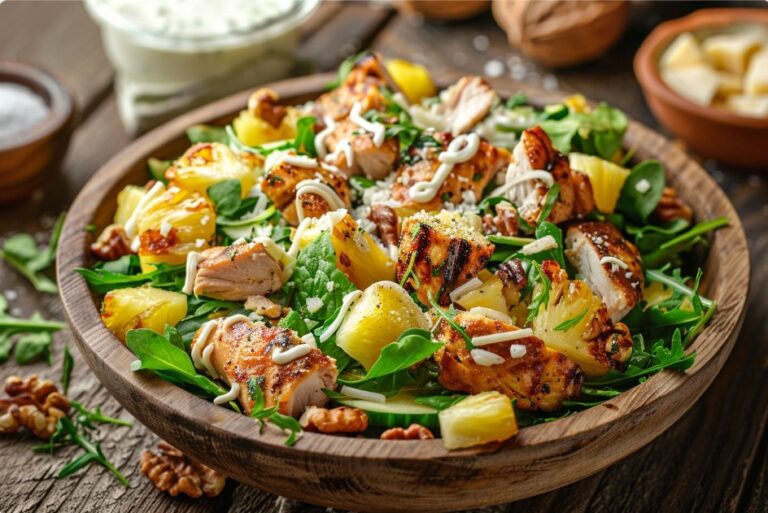 Ніжний салат з куркою, ананасом та сиром — Sałatki