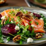 Салат з лососем та запеченим буряком