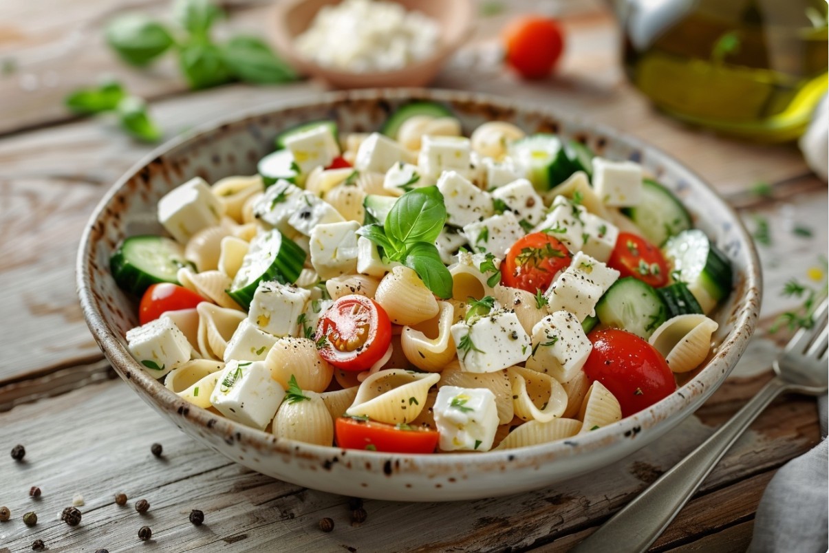 Салат з макаронами без майонезу для літнього меню рецепт