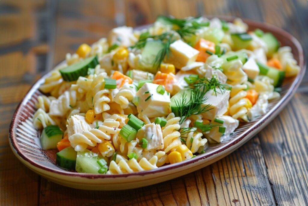Pasta salad with yogurt