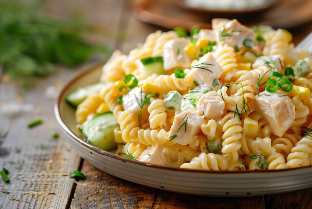 Pasta salad with chicken