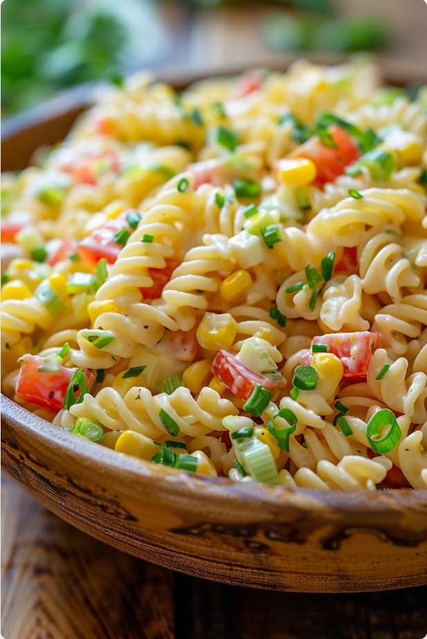 Салат з макаронами, кукурудзою і болгарським перцем