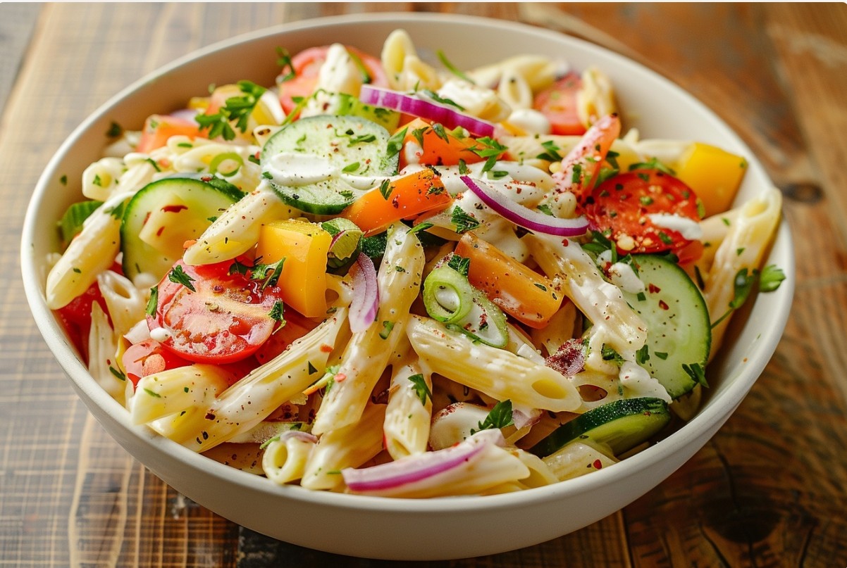 Салат з макаронами та хрусткими овочами