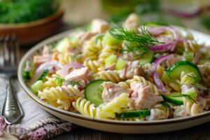 Szybka sałatka makaronowa z tuńczykiem (bez majonezu)