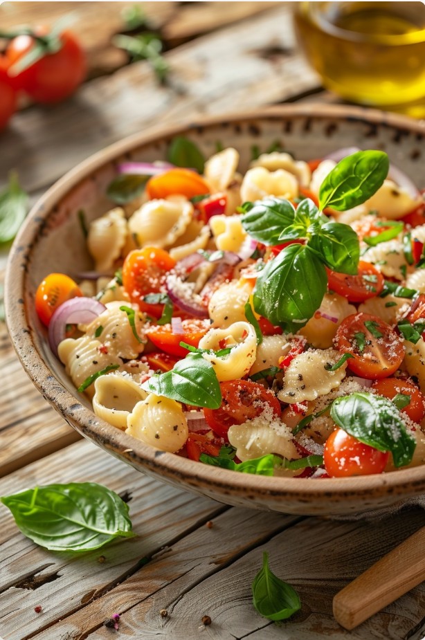 Салат з пастою по-італійськи з пармезаном