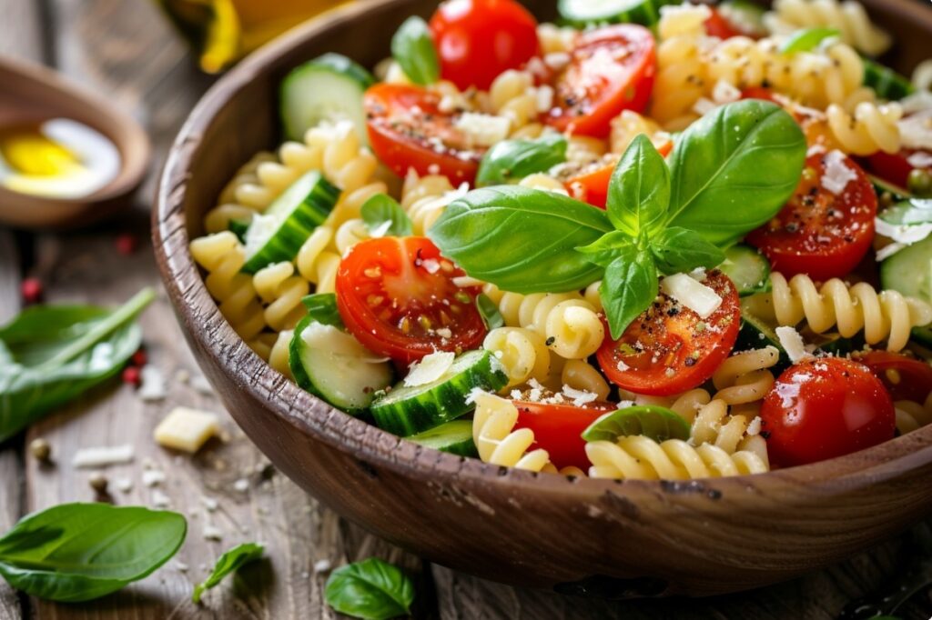 Салат з пастою та базиліком для літнього обіду