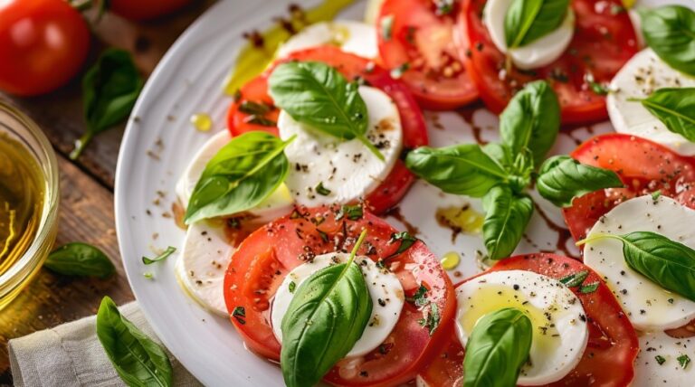 Італійський салат з помідорів та моцарели — Салати