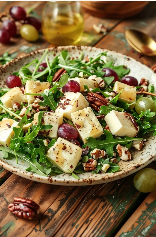 Sałatka z serem brie i chrupiącymi pekanami