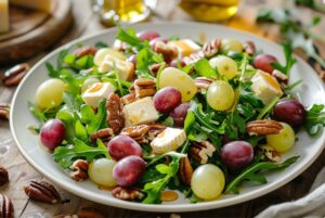 Салат з сиром брі та карамельними горіхами пекан