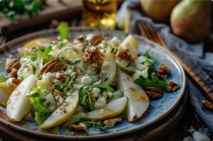 Салат з сиром дорблю та соковитою грушею