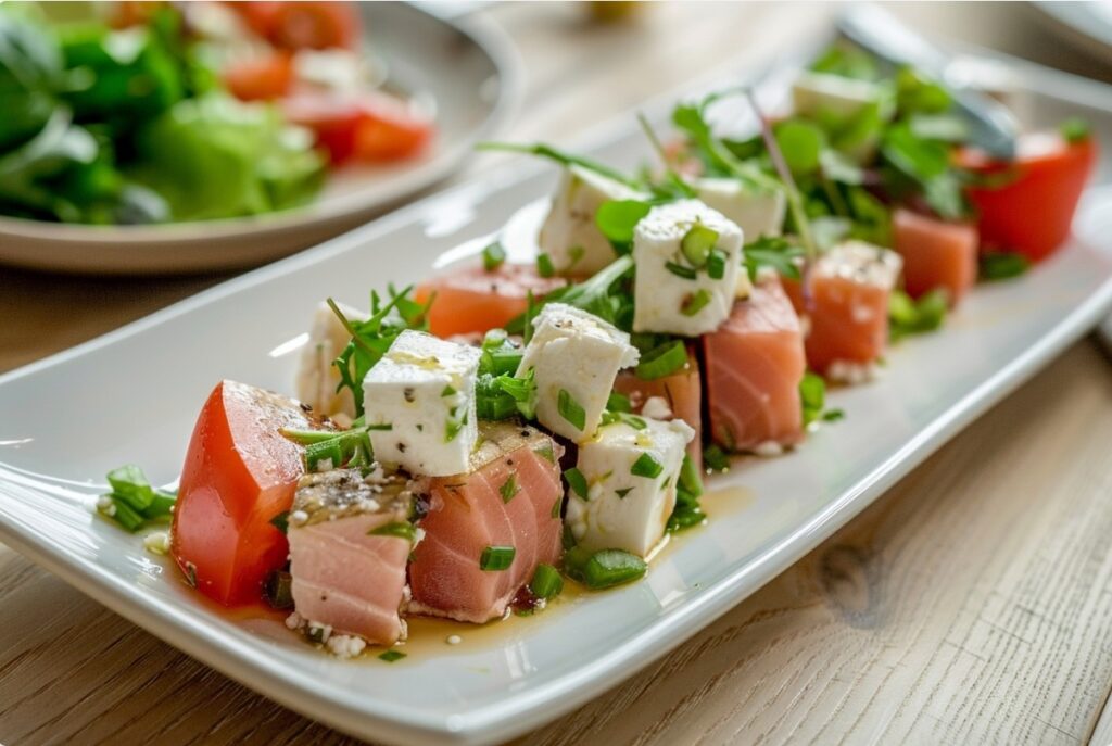 Салат з тунцем, фетою та зеленню — свіжий смак